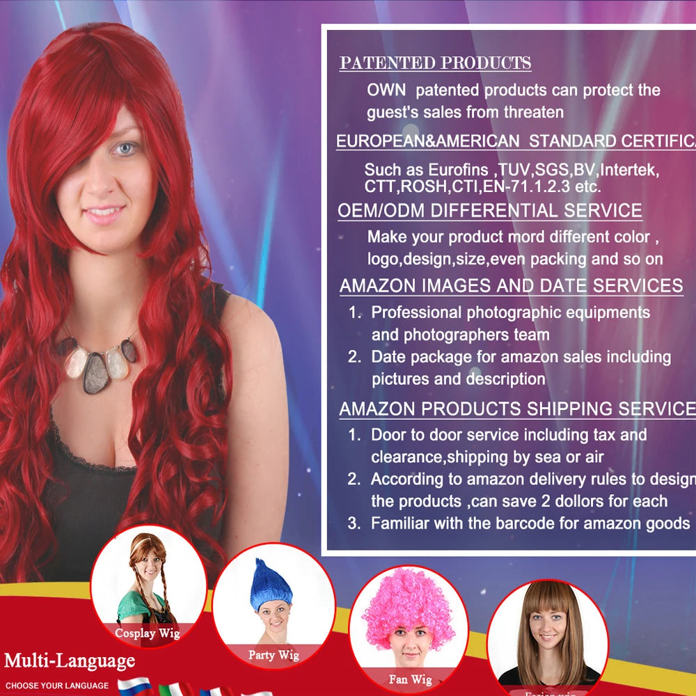 Lolita Wig 70cm Long Pink Curly Heat-Resistant Synthetic Cosplay Ponytail Wig