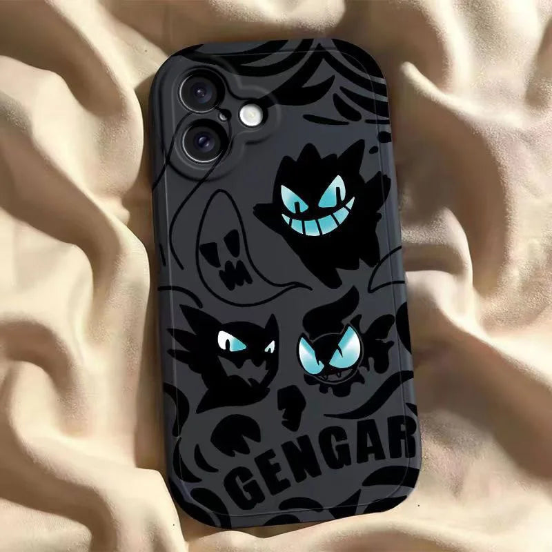 Trendy Cute Cartoon Anime Gengar Soft Silicone Phone Case for iPhone 16 17 Pro Max Shell Colorful Comfortable Mobile Phone Shell