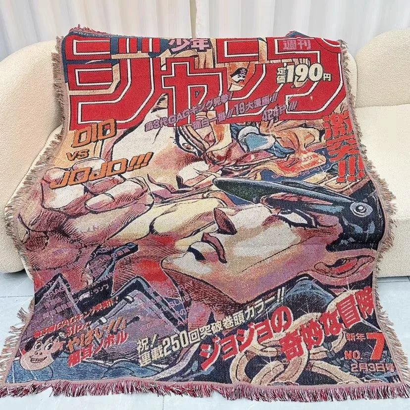 Hot Models Personalized Cotton Polyester Tassel Jacquard Custom Anime Woven Tapestry Blanket Throw With Best Services