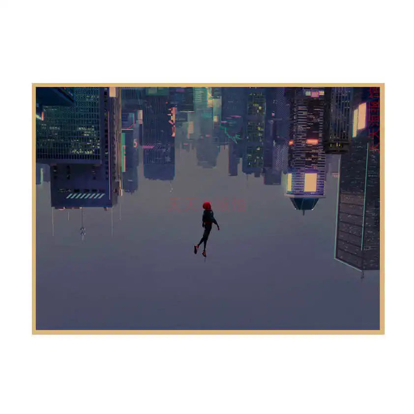 Spider-Man Poster Superhero Dormitory Internet Cafe Retro Kraft Paper Decorative Wall Painting Custom Printing Anime Posters