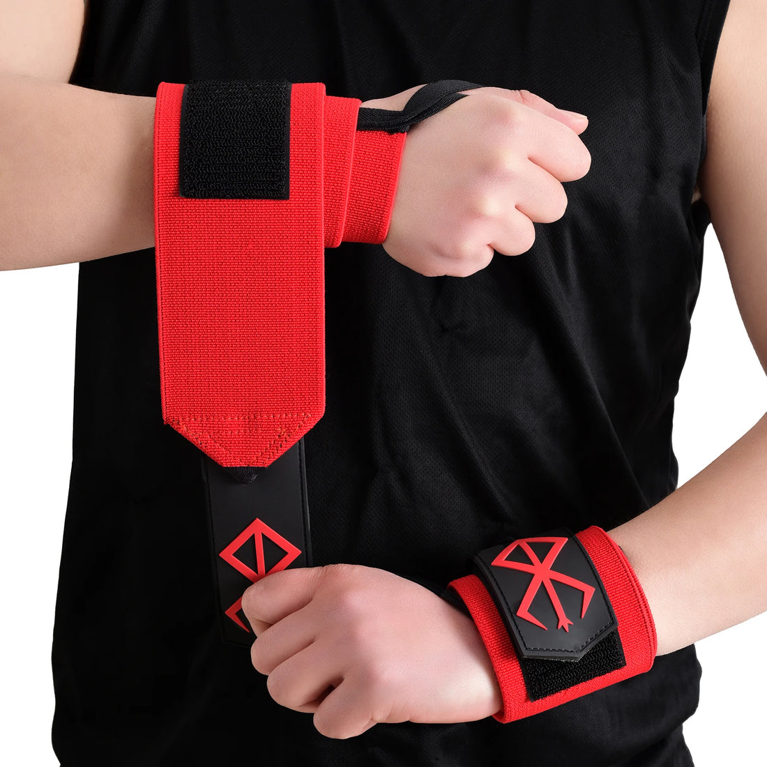 OEM Anime Berserk Weight Lifting Wrist Support Straps Anime Wrist Bands Weight Lifting Wrist Wraps with Thumb Loop
