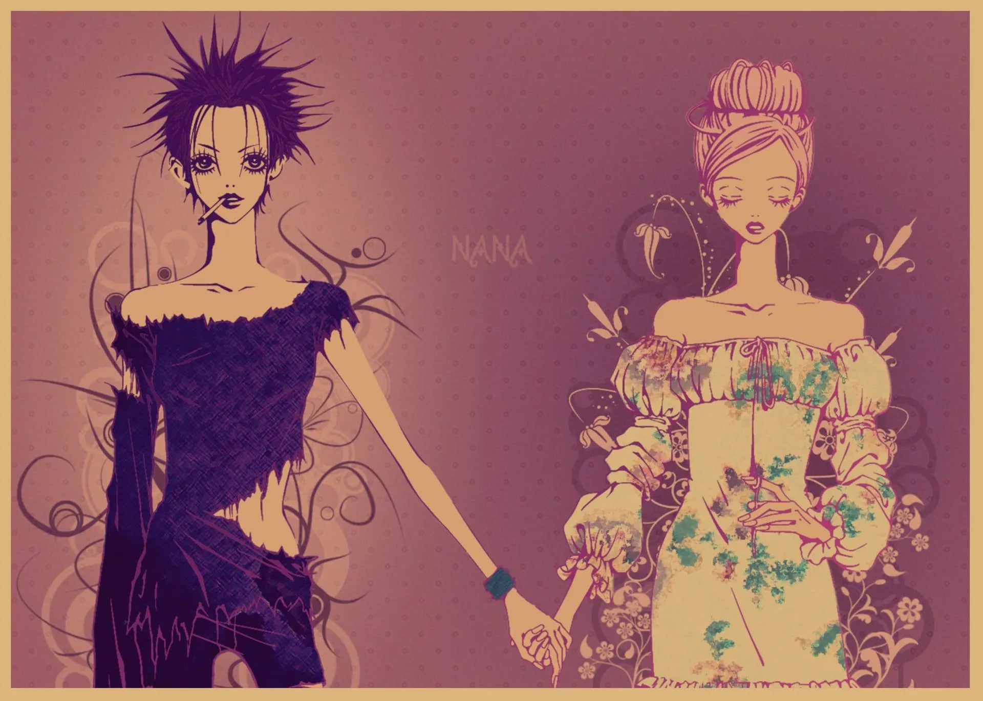 NANA Yasawa Japanese Retro Kraft Paper Anime Poster Bar Cafe Decoration Wall Painting 142