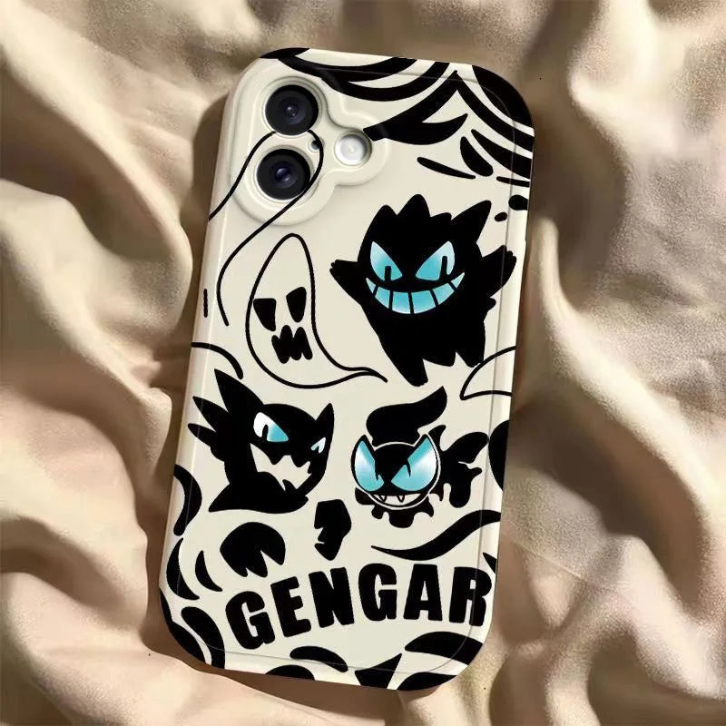 Trendy Cute Cartoon Anime Gengar Soft Silicone Phone Case for iPhone 16 17 Pro Max Shell Colorful Comfortable Mobile Phone Shell