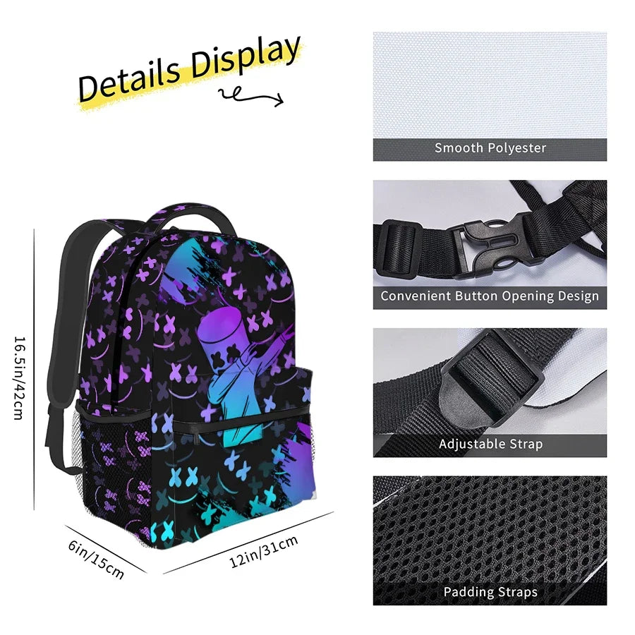 Best Gifts for Boys Girls Gradient Cartoon Anime School Backpacks 3D Design Waterproof Made of Polyester Lining for Children