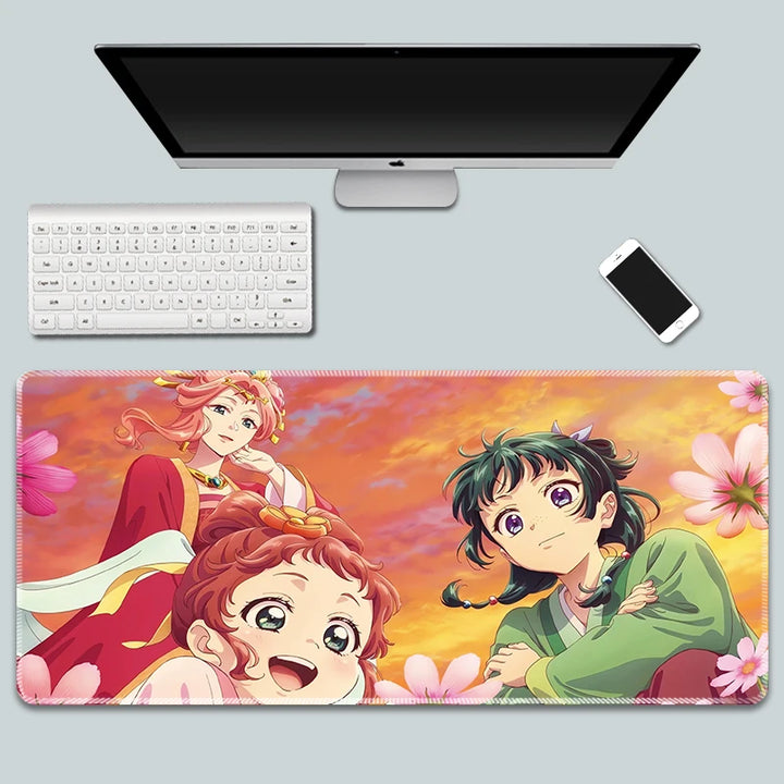 The Apothecary Diaries Gaming Mouse Pad Kawaii Colorful Extended for Mouse and Keyboard Non-Slip with Anime Cute Girl Design