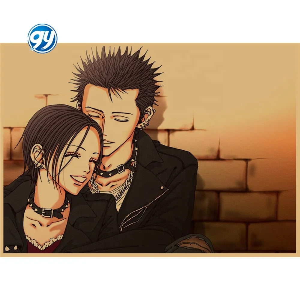 NANA Yasawa Japanese Retro Kraft Paper Anime Poster Bar Cafe Decoration Wall Painting 142