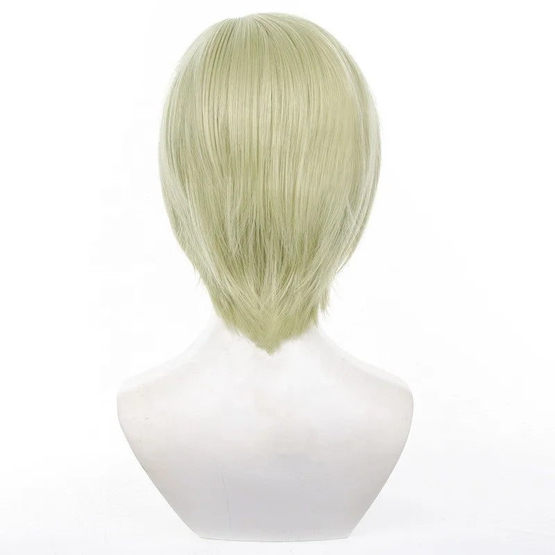 High Quality Jujutsu Kaisen Cosplay 35cm Short Light Green Nanami Kento Peluca Synthetic Anime Heat Resistant Cosplay Wig
