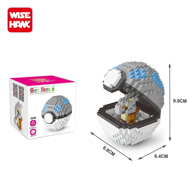 New Plastic Mini Block Micro Building Brick Anime Poke Pet Ball Construction and Model Toy for Kids Age 5 to 7 Years