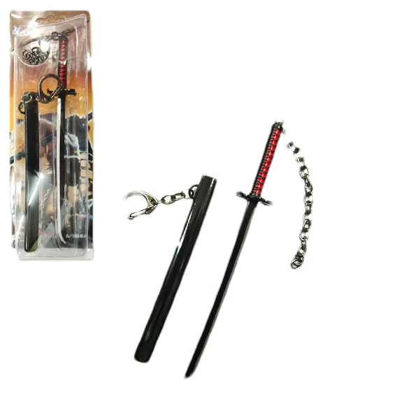 17cm Japanese Anime Kurosaki Ichigo Metal Weapon Pendant Keychain Bleach Sword Key Chain