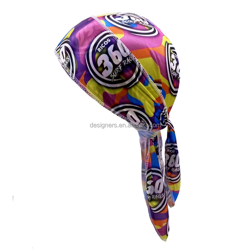 Customized Silk Satin Velvet Designer Silky for Men Women Shining Polyester Custom logo Turban Rag  Anime Durag for Men