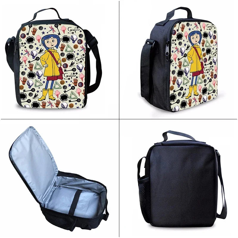 Anime 3D Cartoon School Backpack Set for Boys and Girls Best Gift for Children with Waterproof Feature Featuring Little Girl