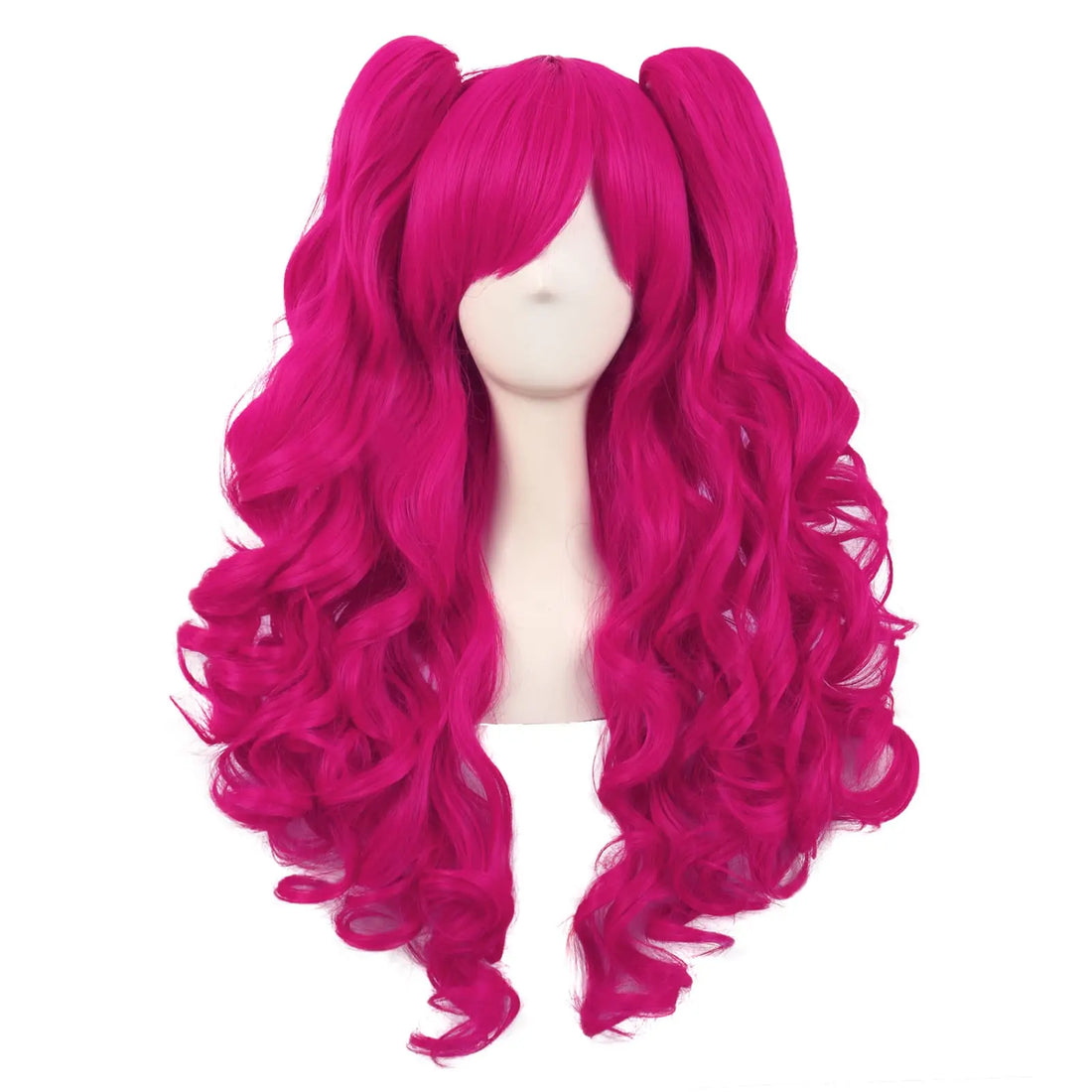 Lolita Wig 70cm Long Pink Curly Heat-Resistant Synthetic Cosplay Ponytail Wig