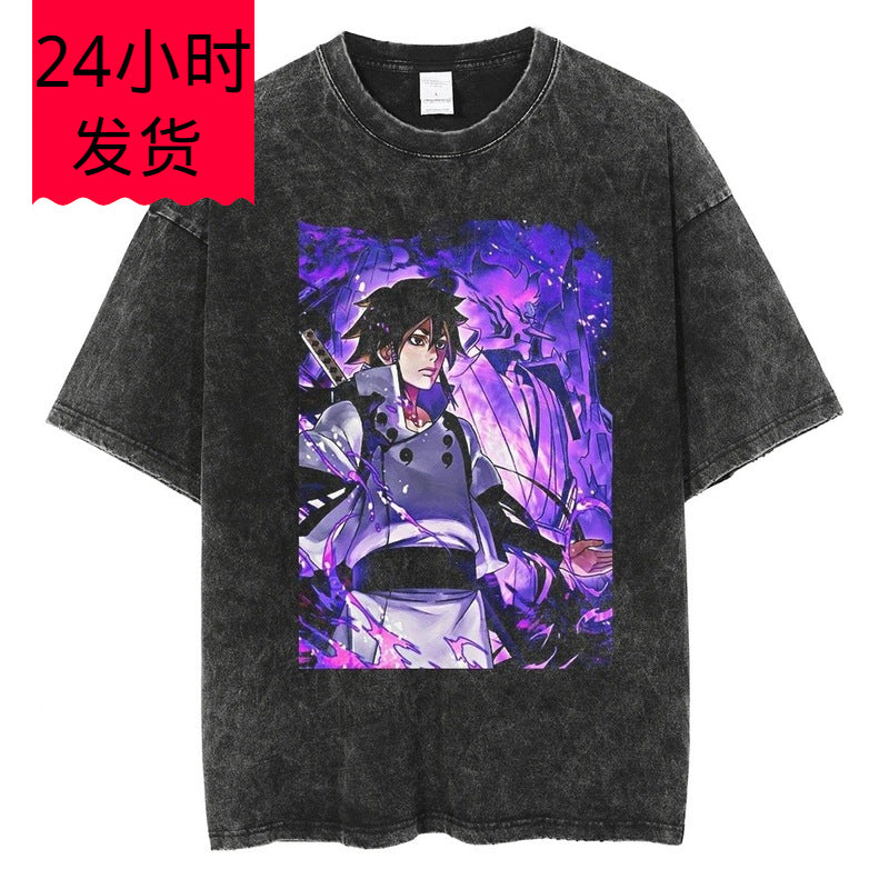 Hip Hop Streetwear Washed Oversized T-Shirt Japanese Anime 202