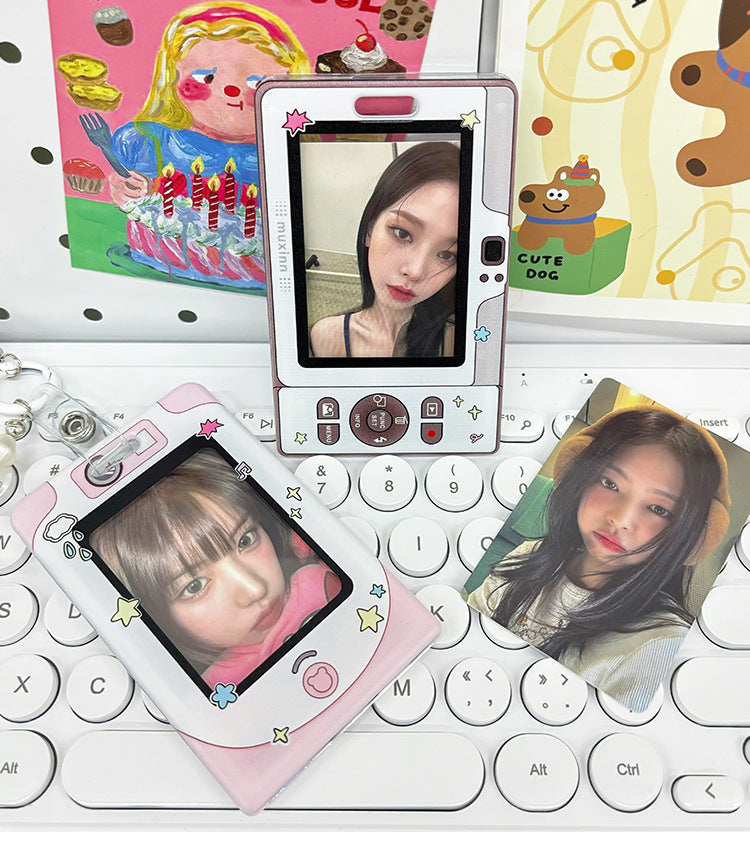 Transparent Card Holder Ins Style Idol Chasing Star Acrylic Small Card Protective Cover Chain Polaroid Photo Card Bag Pendant