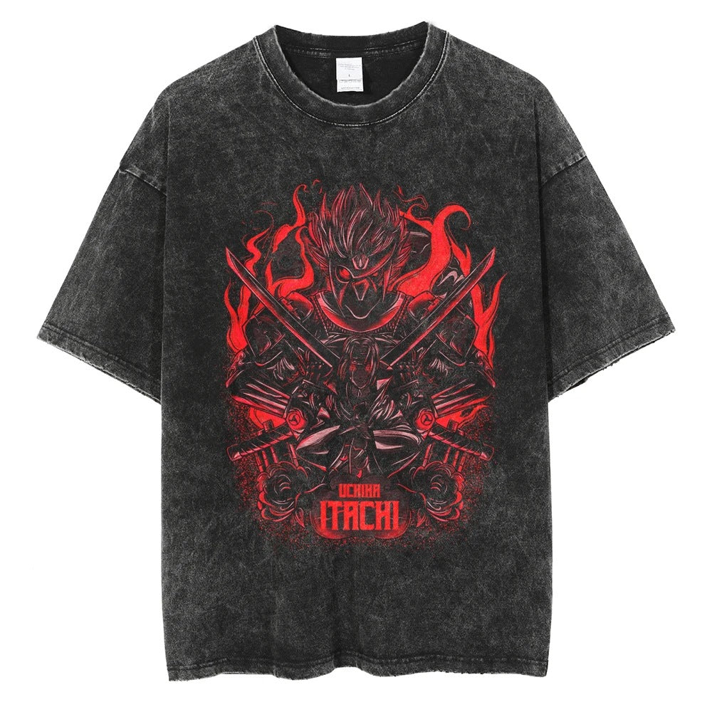 Hip Hop Streetwear Washed Oversized T-Shirt Japanese Anime 202