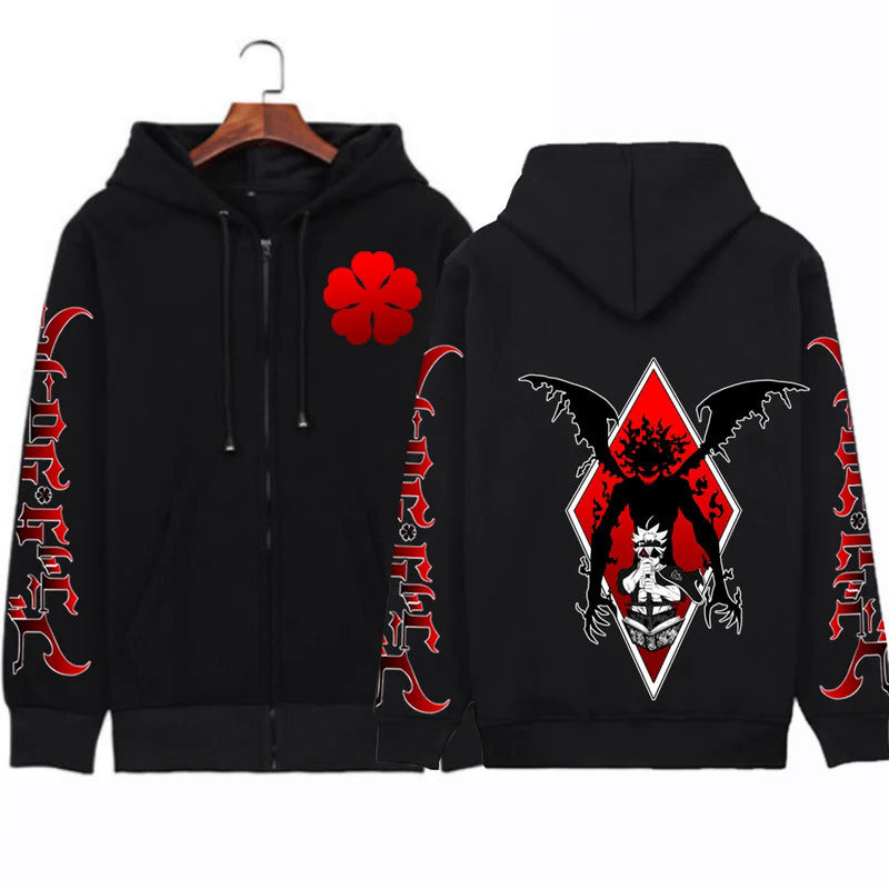 [Cross-border European Code] Harajuku Anime Black Clover Asta Graphic Hoodies