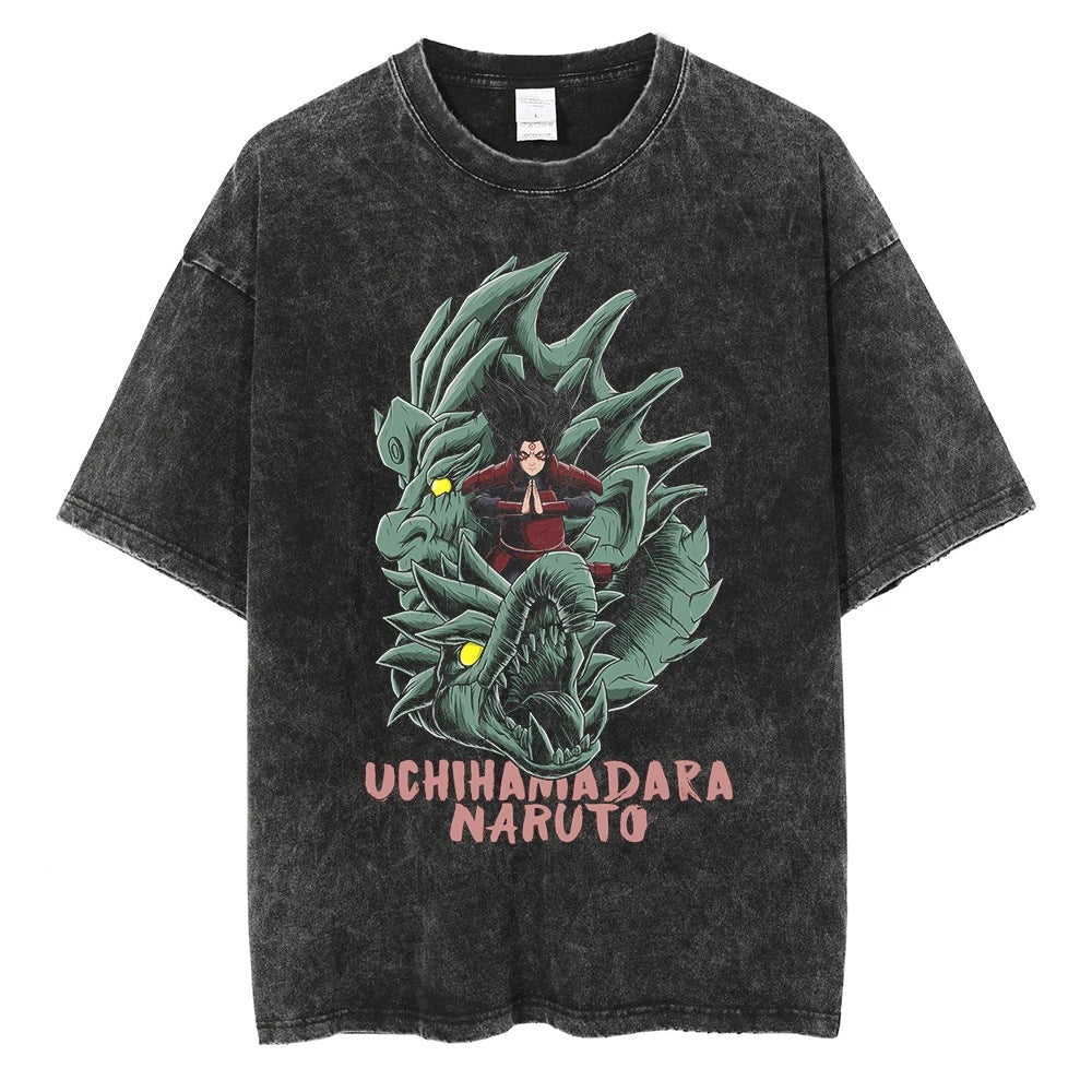 Hip Hop Streetwear Washed Oversized T-Shirt Japanese Anime 202