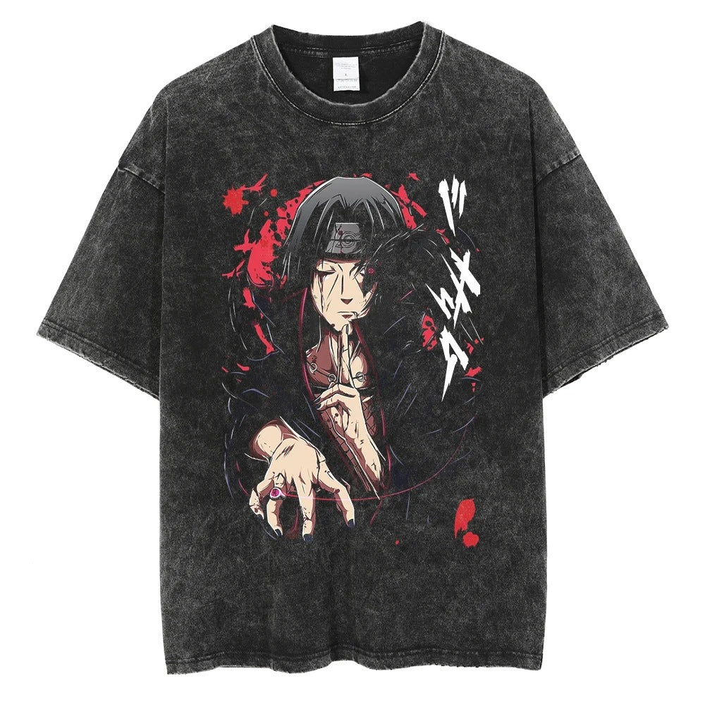 Hip Hop Streetwear Washed Oversized T-Shirt Japanese Anime 202