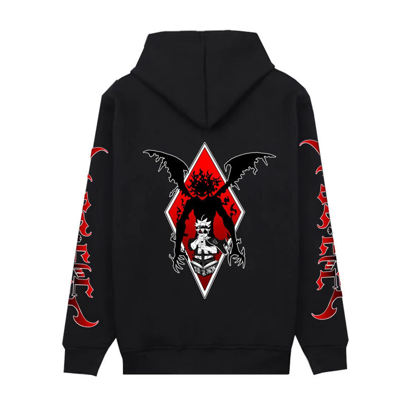 [Cross-border European Code] Harajuku Anime Black Clover Asta Graphic Hoodies