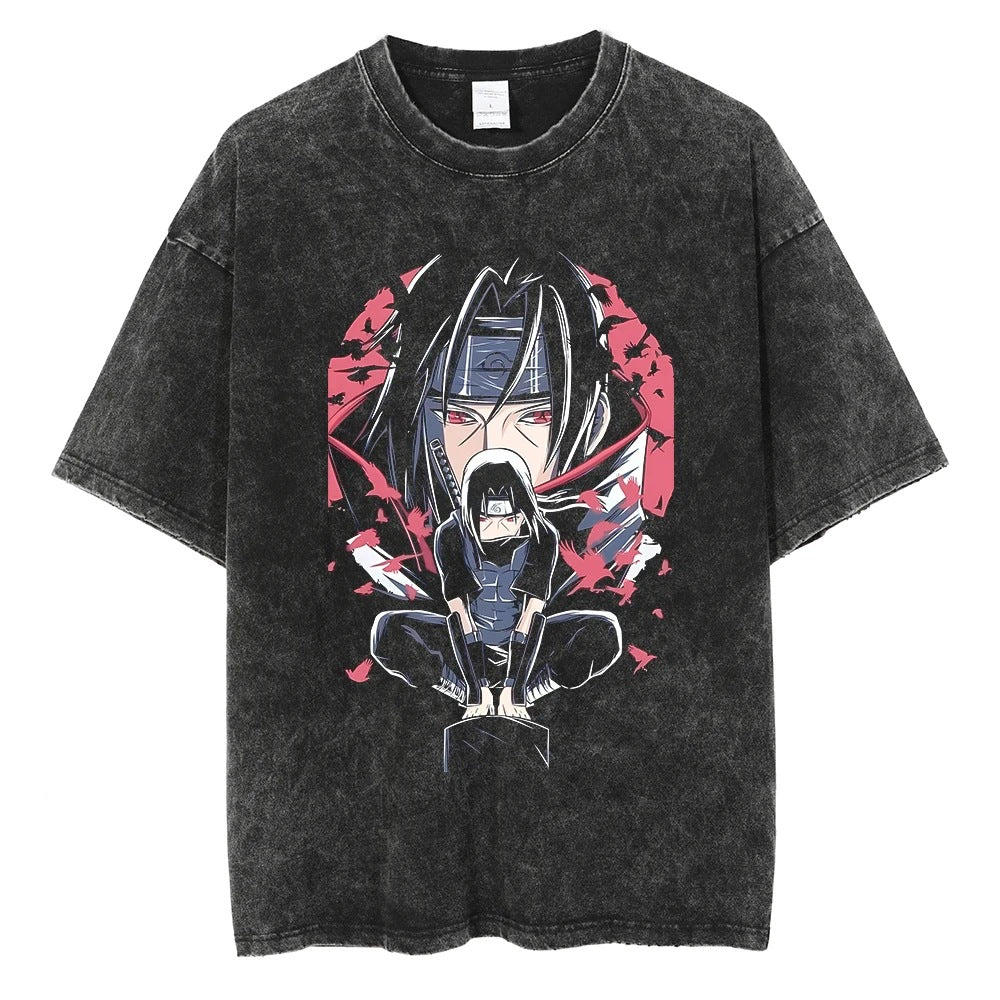 Hip Hop Streetwear Washed Oversized T-Shirt Japanese Anime 202