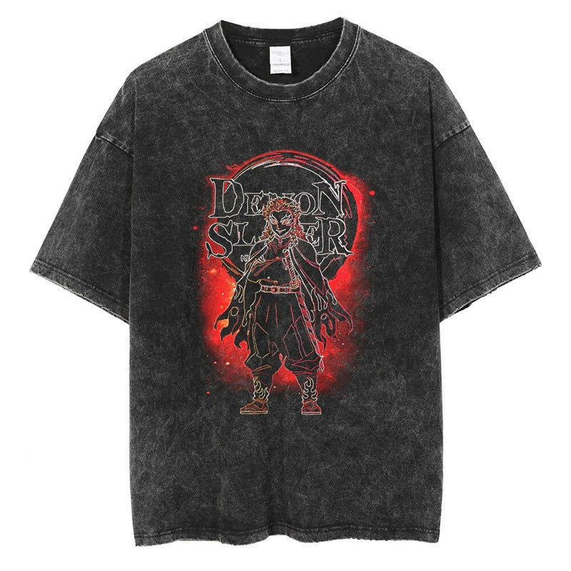Anime New T-Shirt Cotton Top T-Shirt Dark Shirt Printing Anime Short-Sleeved Men's and Women's 220g Series