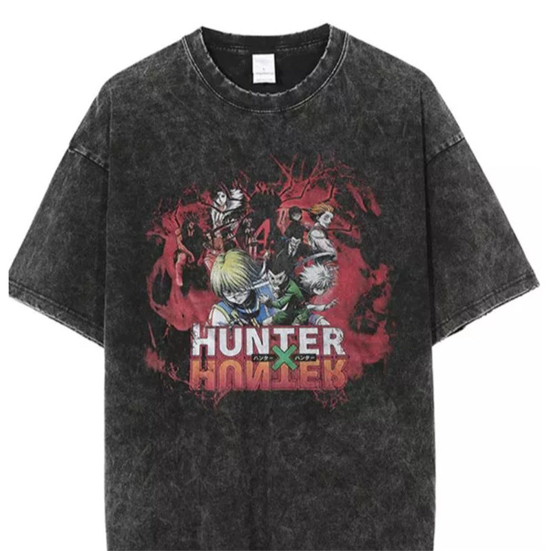 Anime New T-Shirt Cotton Top T-Shirt Dark Shirt Printing Anime Short-Sleeved Men's and Women's 220g Series