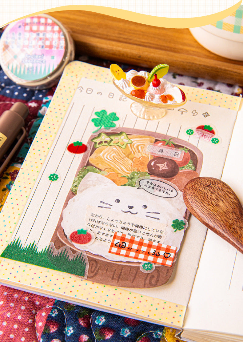 Mo Mo gourmet bento theme post-it notes delicious bento shop series hand account decoration material message post-it notes