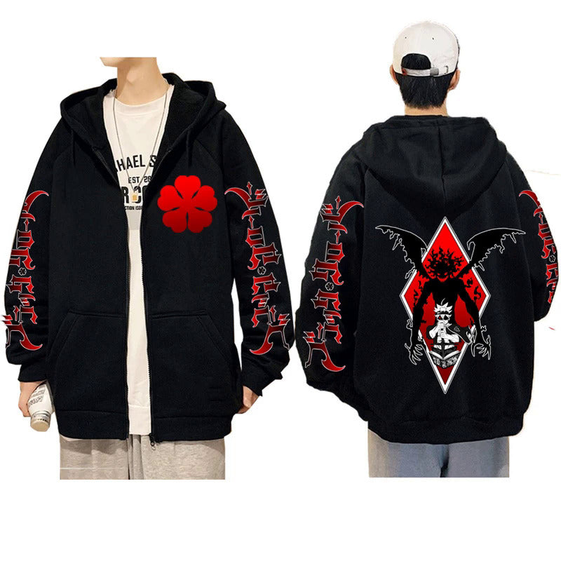 [Cross-border European Code] Harajuku Anime Black Clover Asta Graphic Hoodies