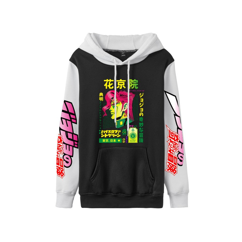 Cross-Border New Jojo Bizarre Adventure Series Anime Printed Casual Velvet Couple Hooded Trendyy Sweatshirt