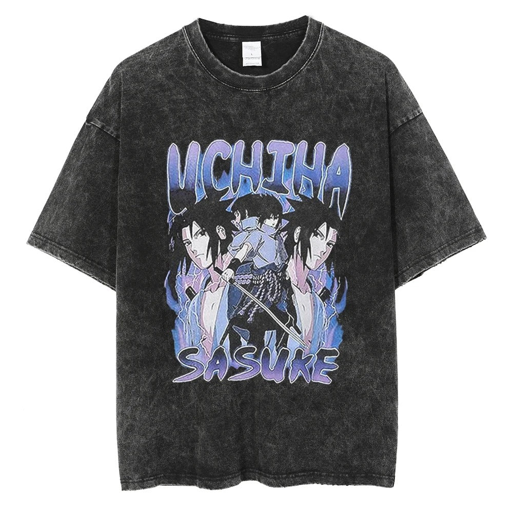 Hip Hop Streetwear Washed Oversized T-Shirt Japanese Anime 202