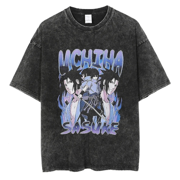 Hip Hop Streetwear Washed Oversized T-Shirt Japanese Anime 202