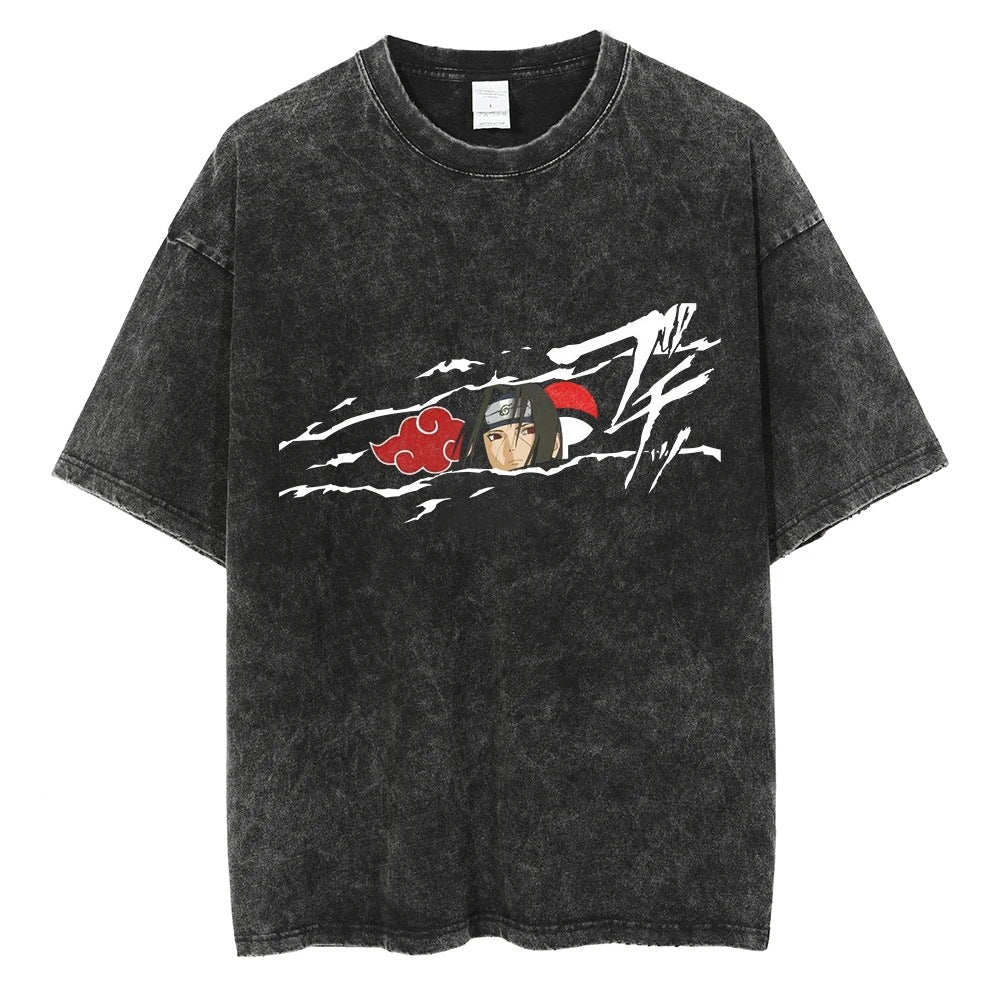 Hip Hop Streetwear Washed Oversized T-Shirt Japanese Anime 202
