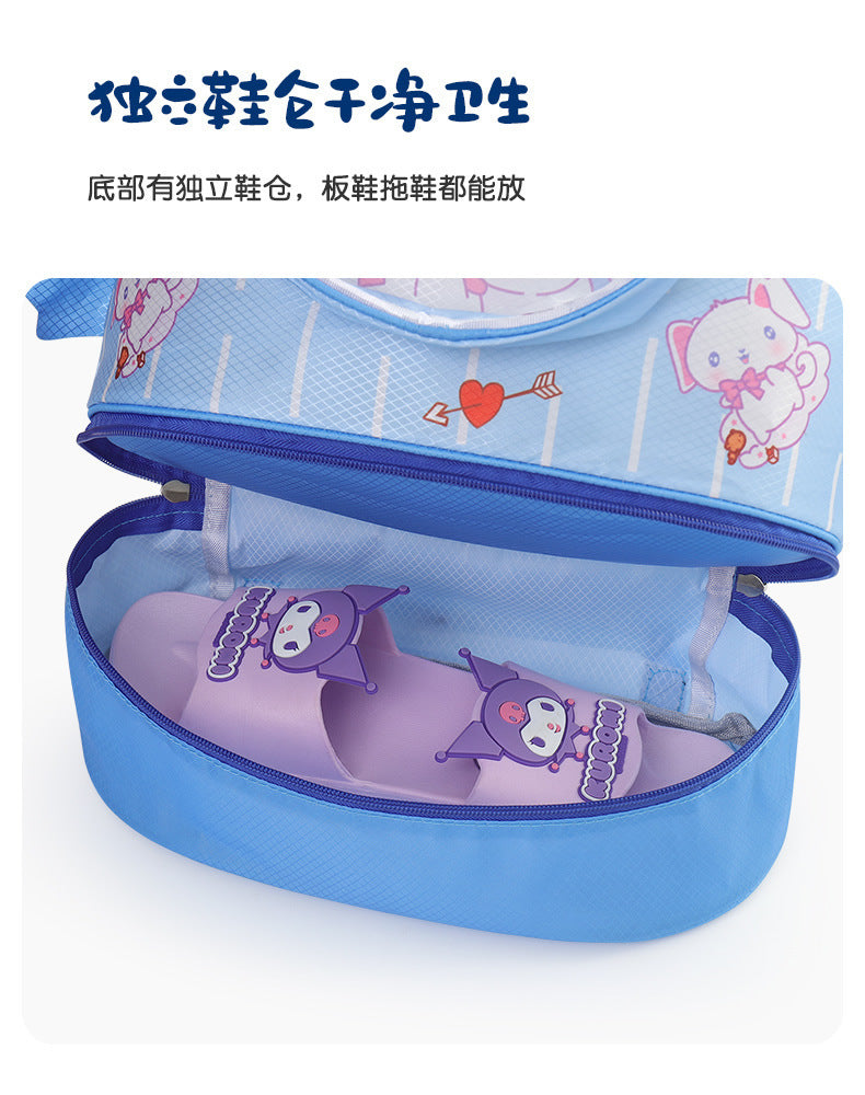 Children's Swimming Bag, Wet and Dry Separation Waterproof Storage Bag, Portable Backpack for Boys and Girls, Cute Cartoon Beach Backpack