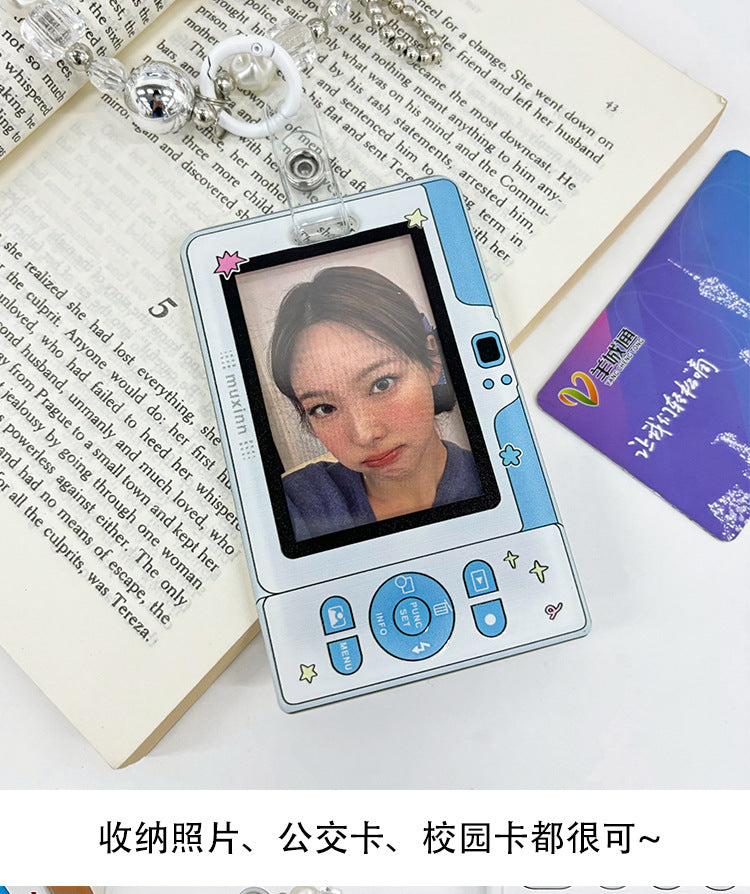Transparent Card Holder Ins Style Idol Chasing Star Acrylic Small Card Protective Cover Chain Polaroid Photo Card Bag Pendant