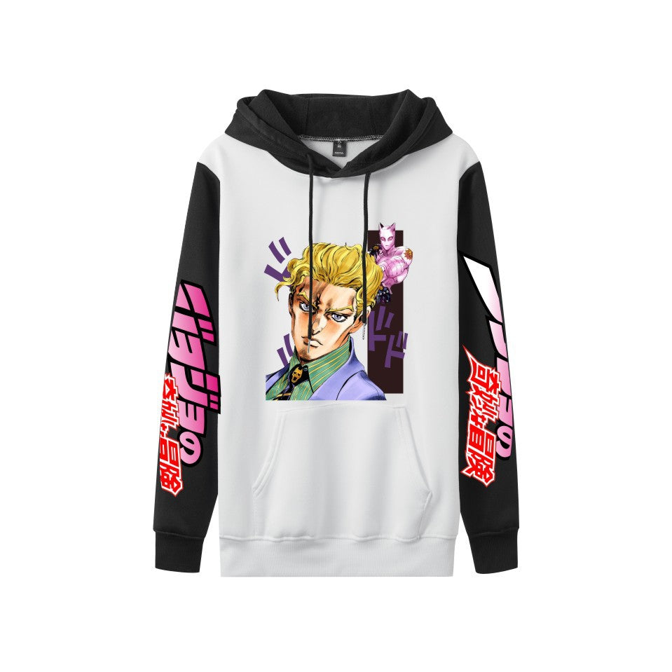 Cross-Border New Jojo Bizarre Adventure Series Anime Printed Casual Velvet Couple Hooded Trendyy Sweatshirt