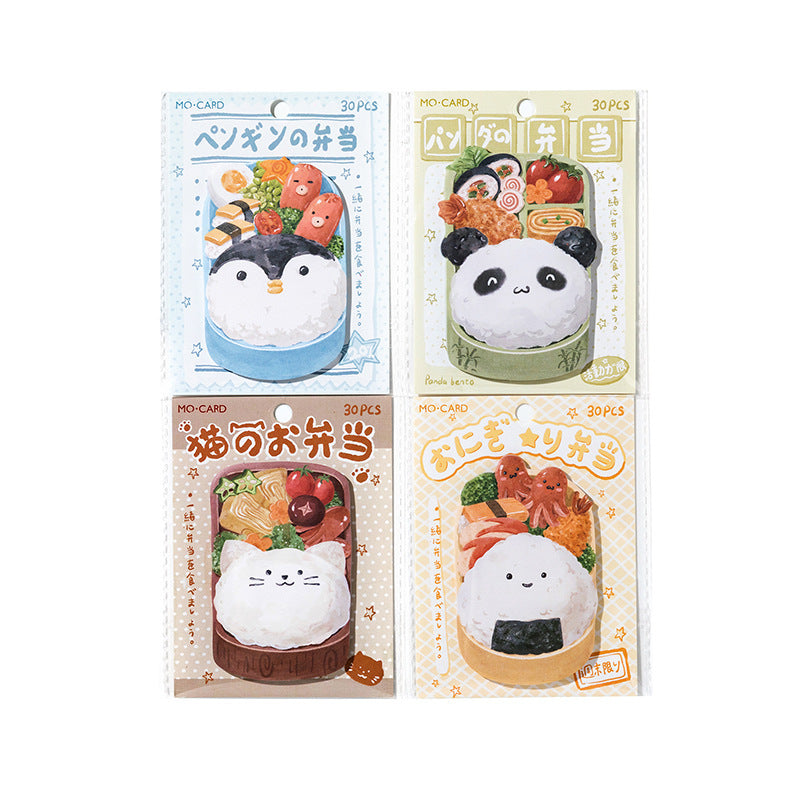 Mo Mo gourmet bento theme post-it notes delicious bento shop series hand account decoration material message post-it notes