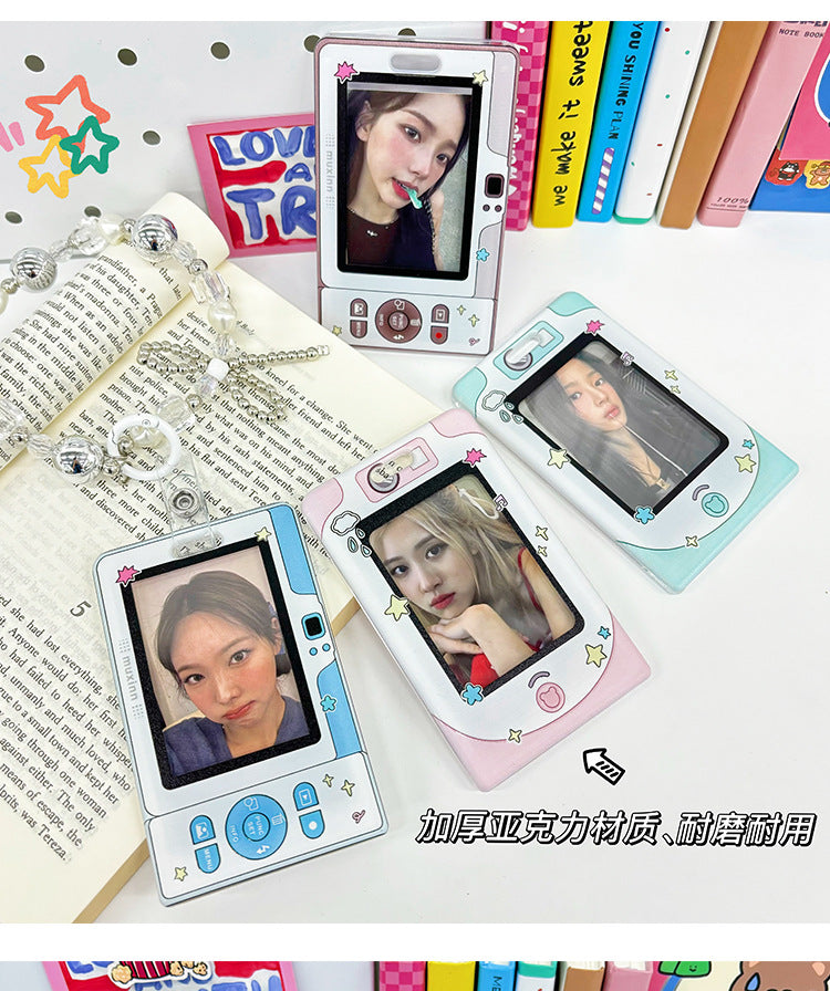 Transparent Card Holder Ins Style Idol Chasing Star Acrylic Small Card Protective Cover Chain Polaroid Photo Card Bag Pendant