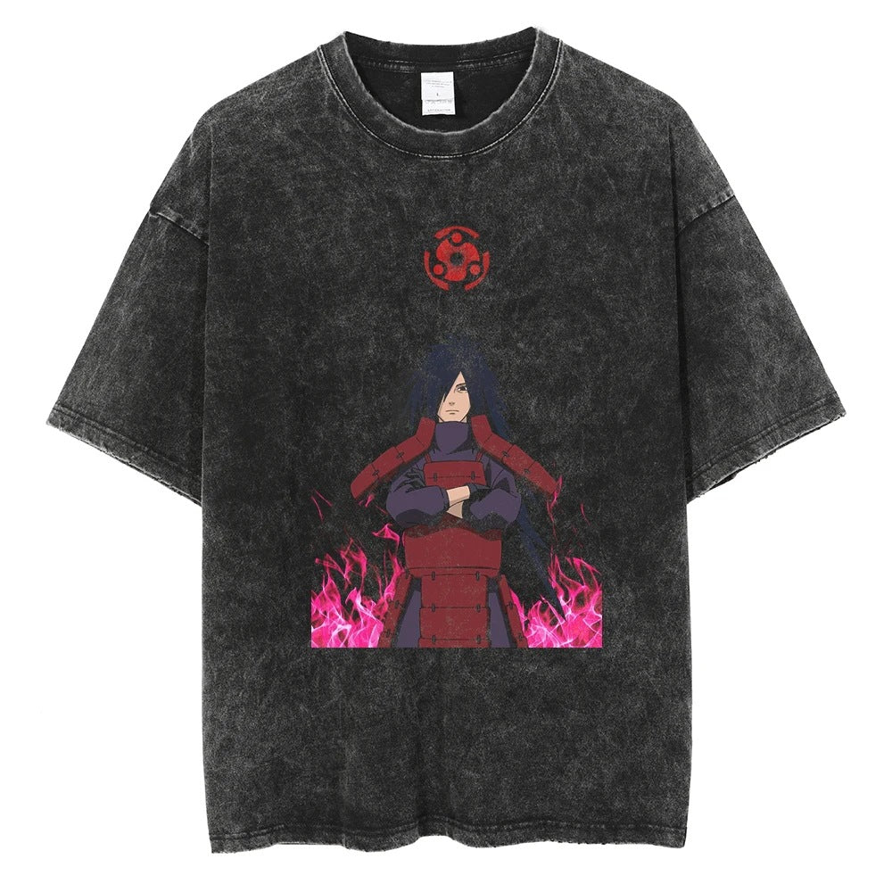Hip Hop Streetwear Washed Oversized T-Shirt Japanese Anime 202