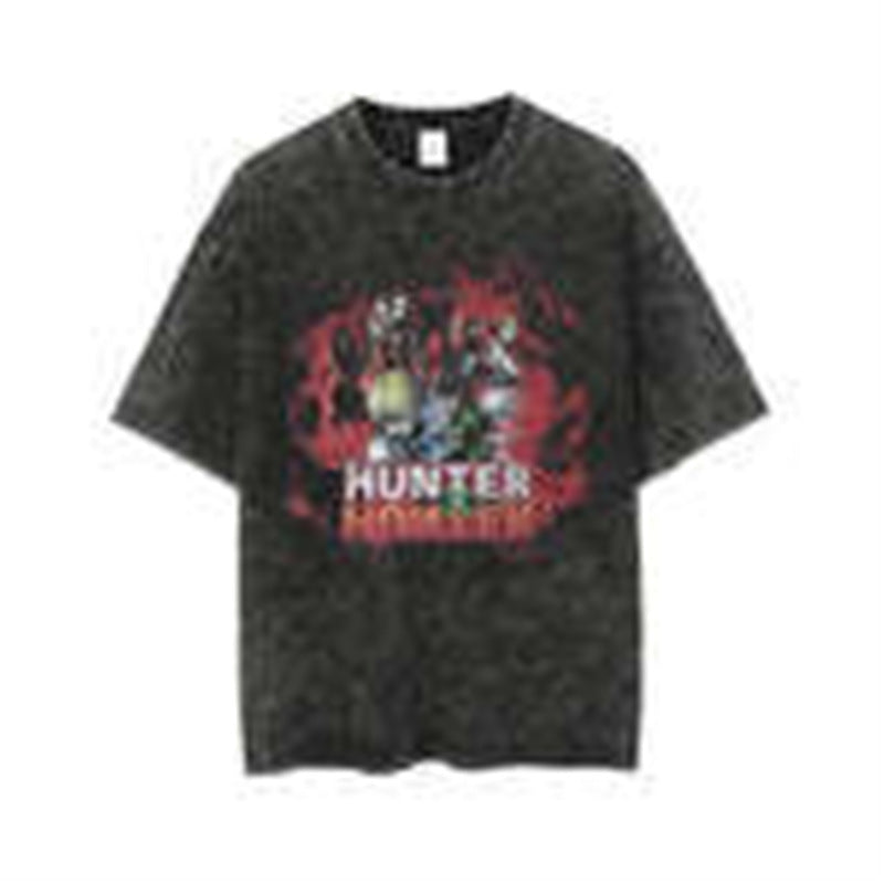 Anime New T-Shirt Cotton Top T-Shirt Dark Shirt Printing Anime Short-Sleeved Men's and Women's 220g Series
