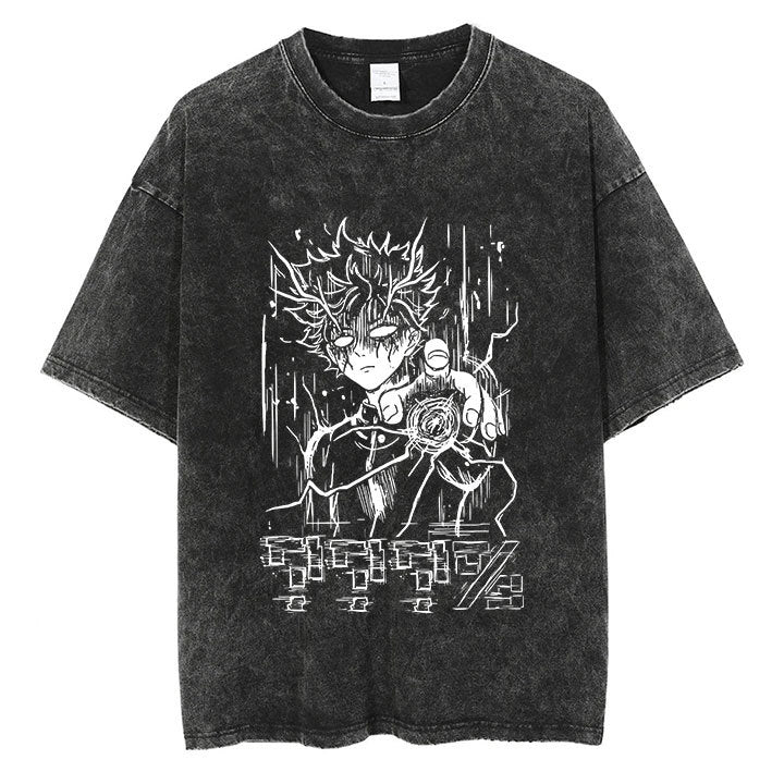 Anime Mob Psycho 100 Washed Tshirt Men Streetwear Harajuku g