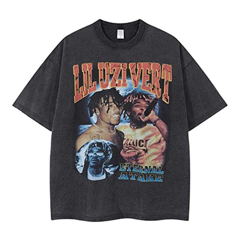 Anime New T-Shirt Cotton Top T-Shirt Dark Shirt Printing Anime Short-Sleeved Men's and Women's 220g Series