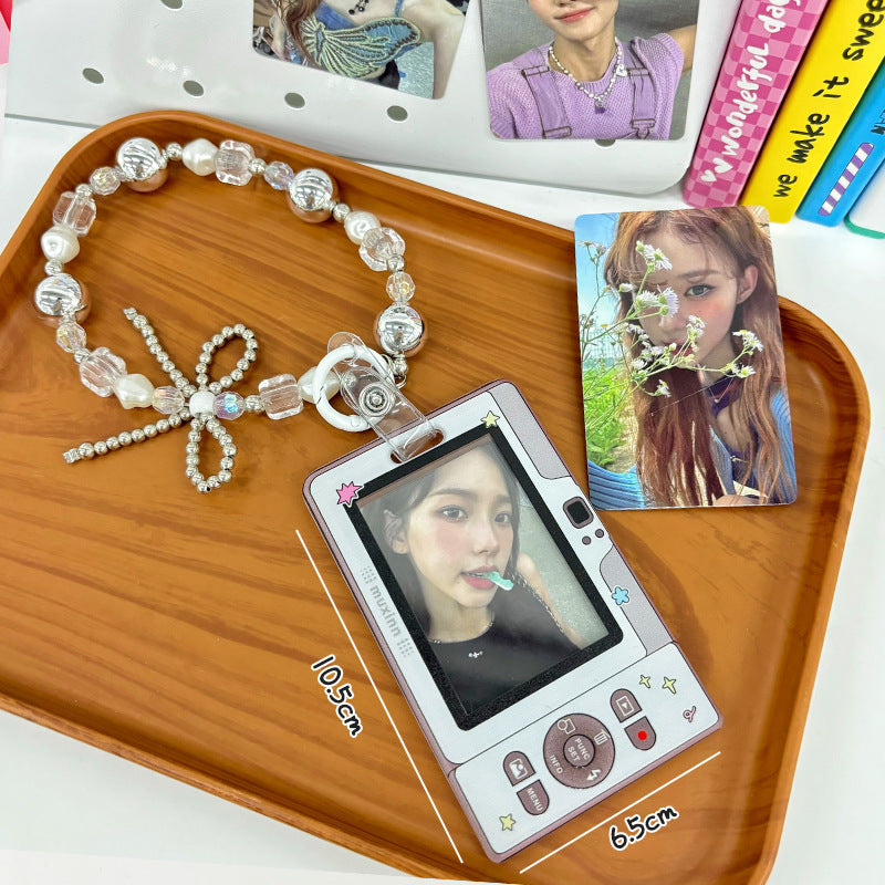 Transparent Card Holder Ins Style Idol Chasing Star Acrylic Small Card Protective Cover Chain Polaroid Photo Card Bag Pendant