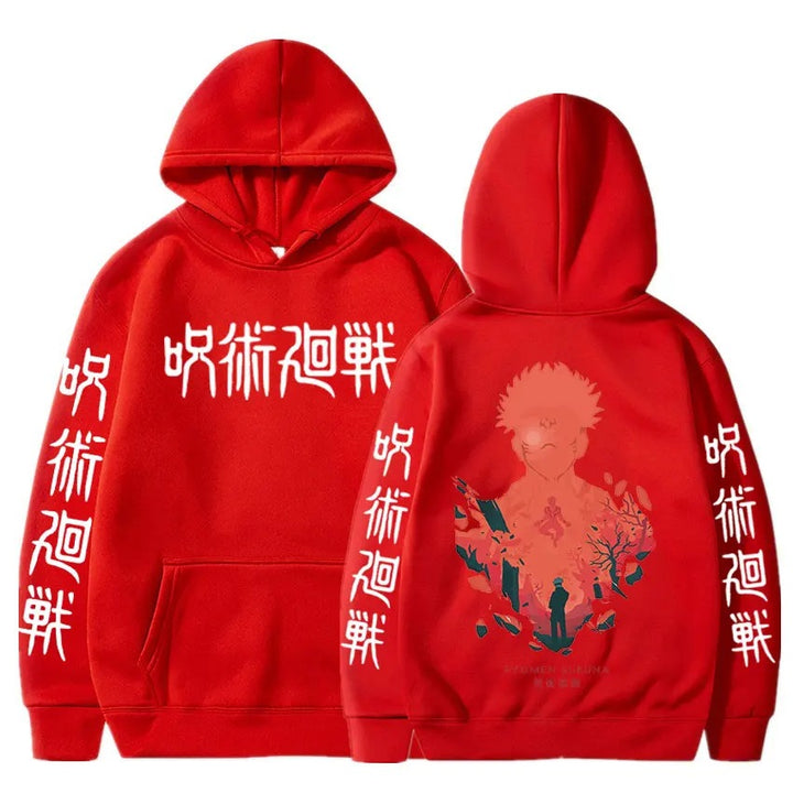 Jujutsu Kaisen Ryomen Sukuna Hoodies Man Anime Harajuku Fleece
