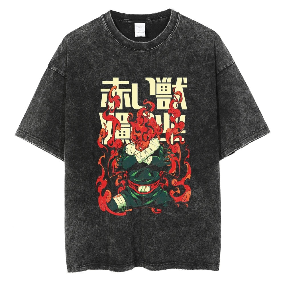Hip Hop Streetwear Washed Oversized T-Shirt Japanese Anime 202