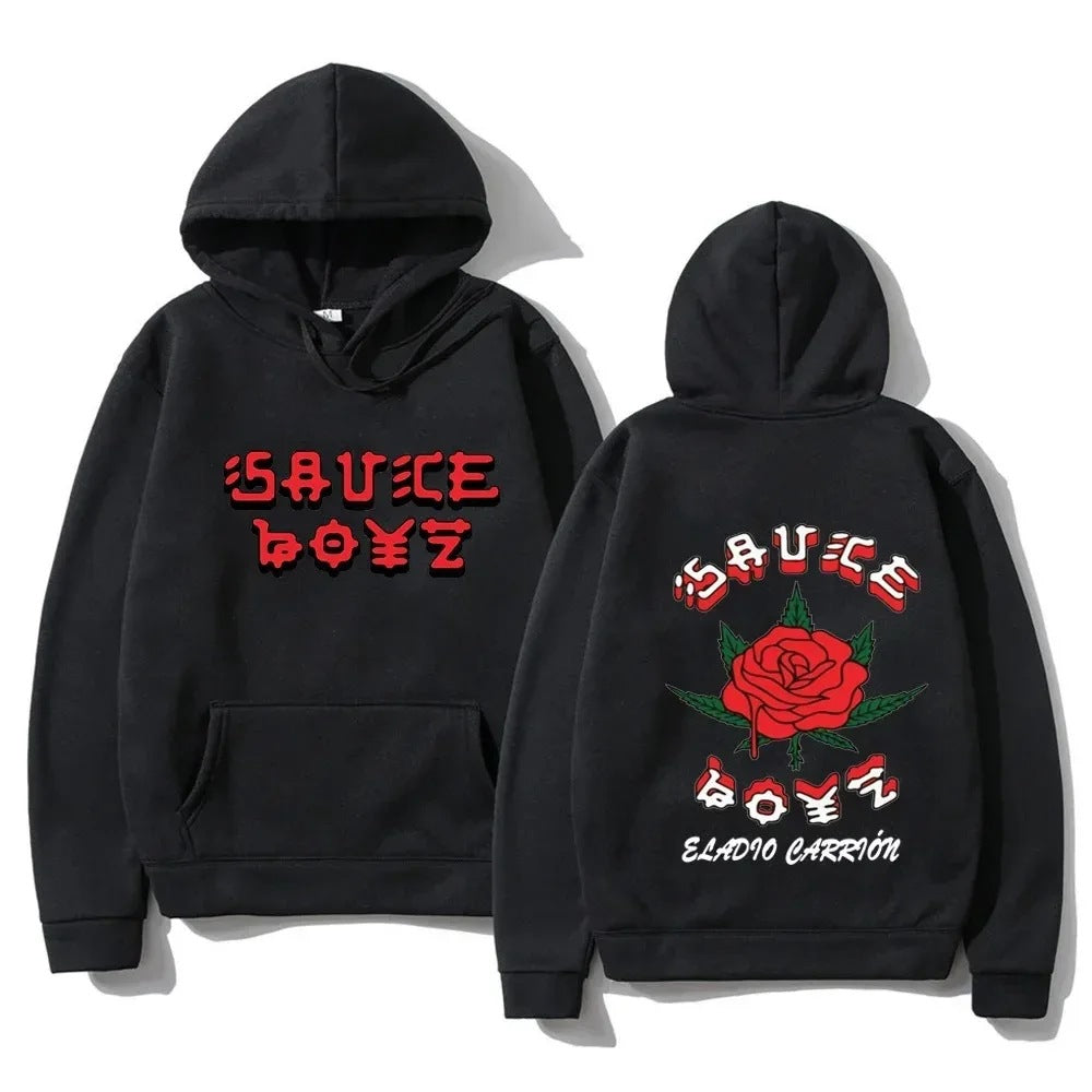 Eladio Carrion Sauce Boyz Monarca Harajuku Anime Hoodies Kaw