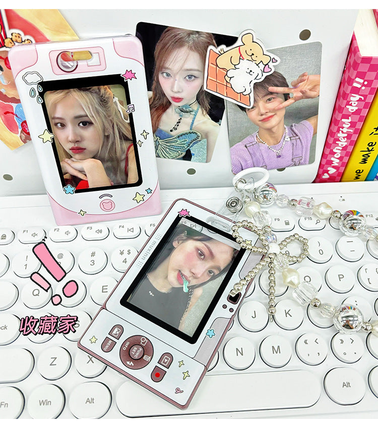 Transparent Card Holder Ins Style Idol Chasing Star Acrylic Small Card Protective Cover Chain Polaroid Photo Card Bag Pendant