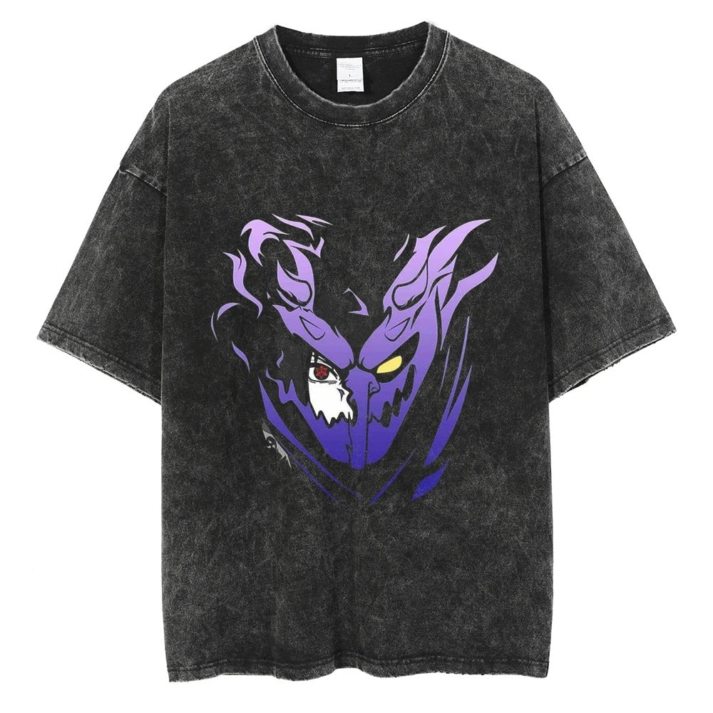 Hip Hop Streetwear Washed Oversized T-Shirt Japanese Anime 202