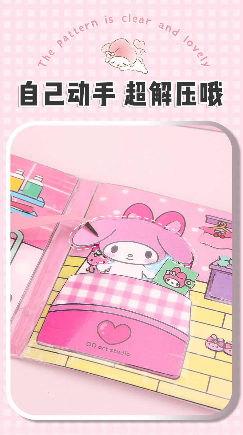 [Clearance Sale] Children's Quiet Book No-Cut Stress Relief Sanrio Children's Handmade Dress-Up Sticker Quiet Book