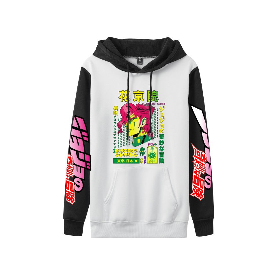 Cross-Border New Jojo Bizarre Adventure Series Anime Printed Casual Velvet Couple Hooded Trendyy Sweatshirt