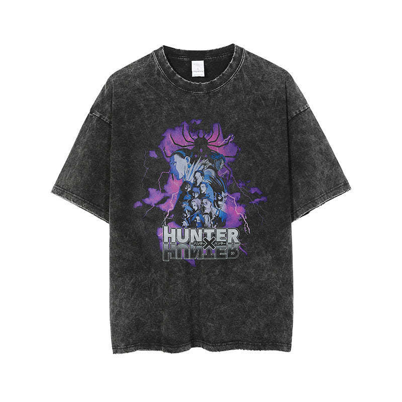 Anime New T-Shirt Cotton Top T-Shirt Dark Shirt Printing Anime Short-Sleeved Men's and Women's 220g Series